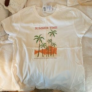 T shirt: Summer time, White size M New w tags